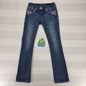Grace In LA Bootcut Jeans Womens Blue Denim Mid Rise Size 27 (28 Measured)